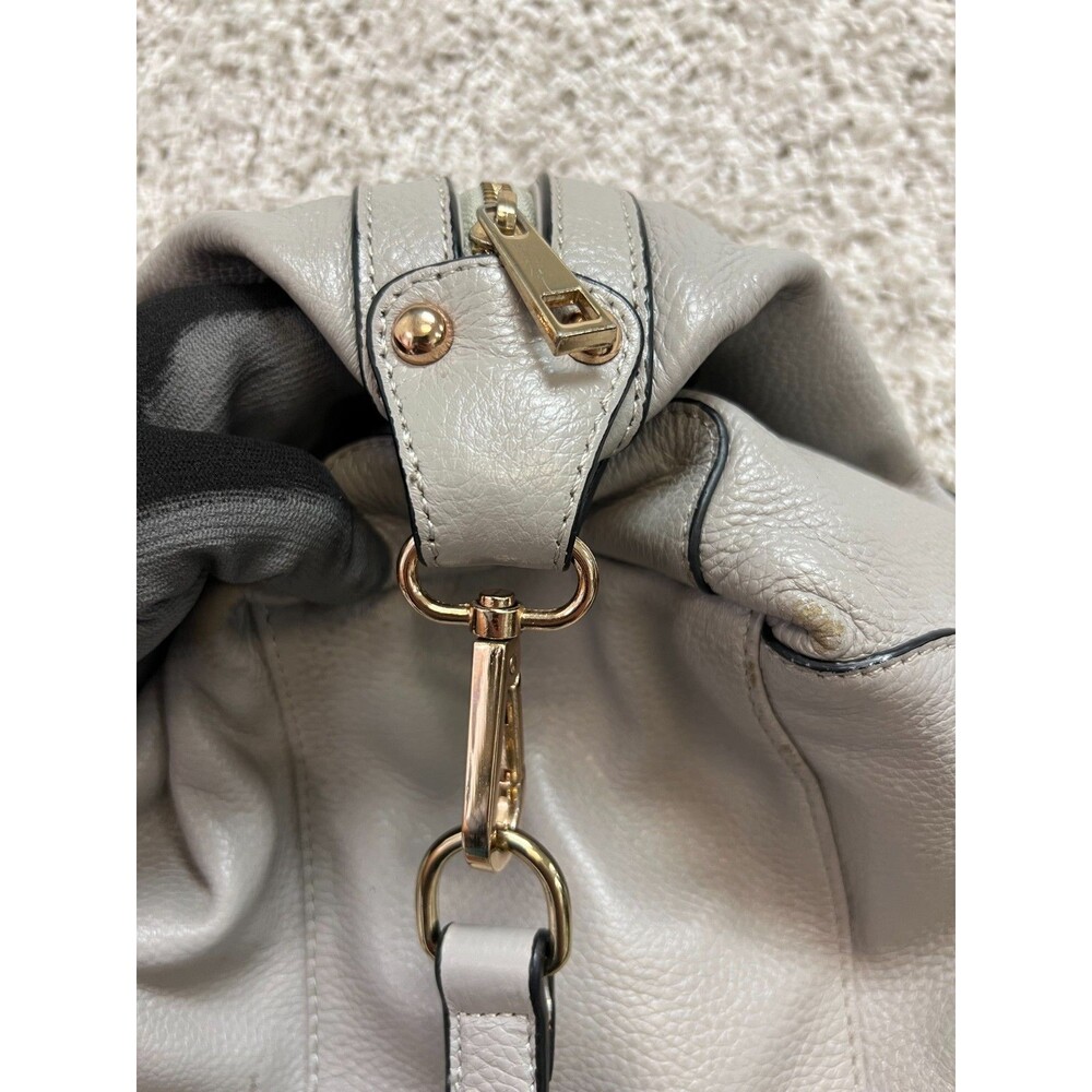 ORA DELPHNE leather Satchel light Gray LG Top Handles/Shoulder Strap - Picture 13 of 14